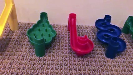 Cookie Monster vs Super Mario at Marbleworks Marble Slide Set Classic Toy Review