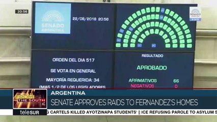 Senate Approves Raids on Cristina Fernandez De Kirchner's Homes