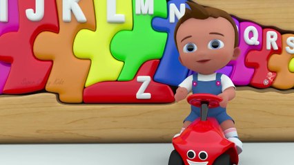 Alphabet Song for Children - Little Baby Boy Learning Alphabets with Alligator Puzzle Toys for Kids