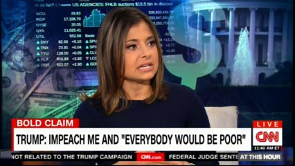 Cristina Alesci speaking on Donald Trump: Impeach me and "EVERYBODY WOULD BE POOR". #DonaldTrump #ImpeachTrump #News #BreakingNews @CristinaAlesci