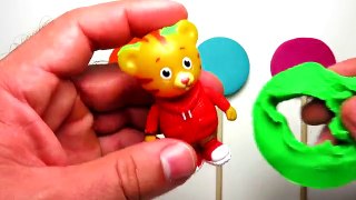 Play doh Lollipops Paw Patrol Angry Birds Daniel Tiger Teletubbies Surprise paletas de pla
