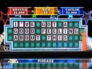 A contestant solves the Wheel of Fortune phrase with only one letter