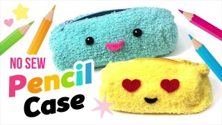 Easy DIY NO SEW Fluffy Pencil Case or Make Up Bag!! Make DIY Emoji School Supplies!