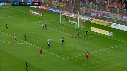 Daniel Castelo Podence requests penalty - Olympiakos vs Burnley 23.08.2018