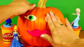 Play Doh Princess Halloween Decorating Pumpkin with Playdough Do It Yourself Princesa de P