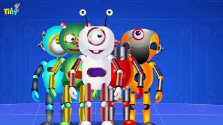 Five Little Robots Jumping On The Bed | Nursery Rhymes For Kids | Kids Song