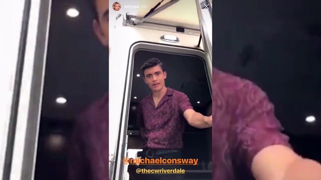 Mark Consuelos & Kelly Ripa's Son Looks Less Than Thrilled When His Parents Visit Him On 'Riverdale' Set Funny Video