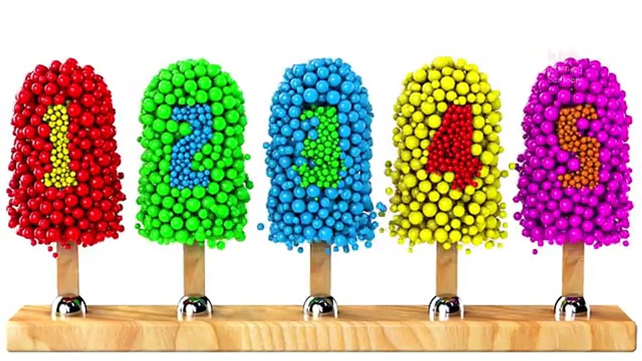 Learning Numbers with 3D Ice Cream Popsicles Balls for Children Kids, Baby Play