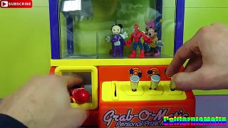 Surprise Toys Claw Machine Game Challenge Spider Man Super Mario Teletubbies Mickey & Minn