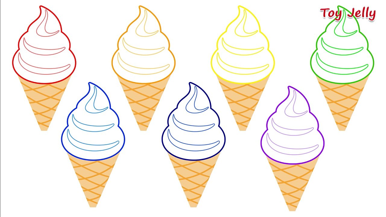 Learning Colors with SOFT ICE CREAM Coloring Page kids videos for toddlers