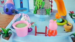 A slimy swimming pool adventure Peppa Pig story with Glibbi Slime Playmobil