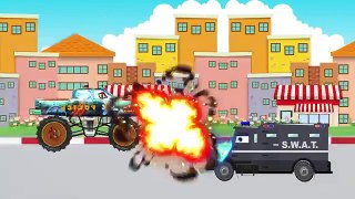 Good VS Evil Police Car | Scary Monster Truck | Learn Street Vehicles for Kids | Fire Truc