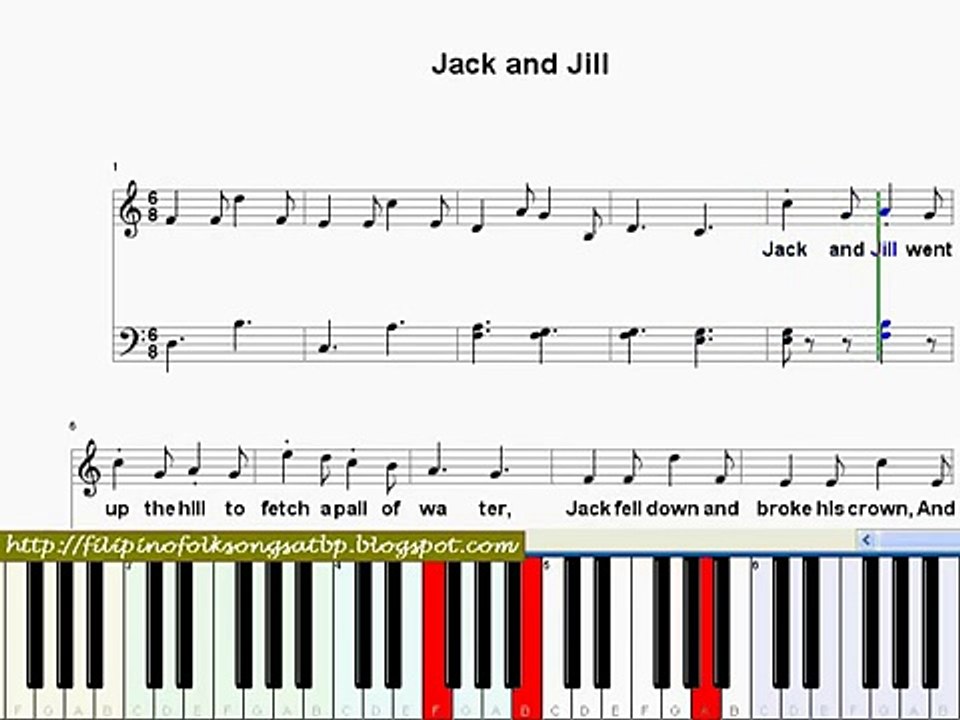 Jack and Jill Nursery Rhyme (Easy Piano Sheet Music Video)