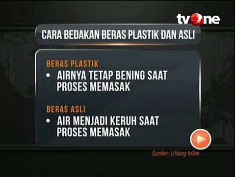 Ini Cara Bedakan Beras Asli dan Beras Plastik