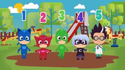 CINCO BEBÉS con PJ Masks | Gatuno Buhíta y Gekko | Canciones infantiles