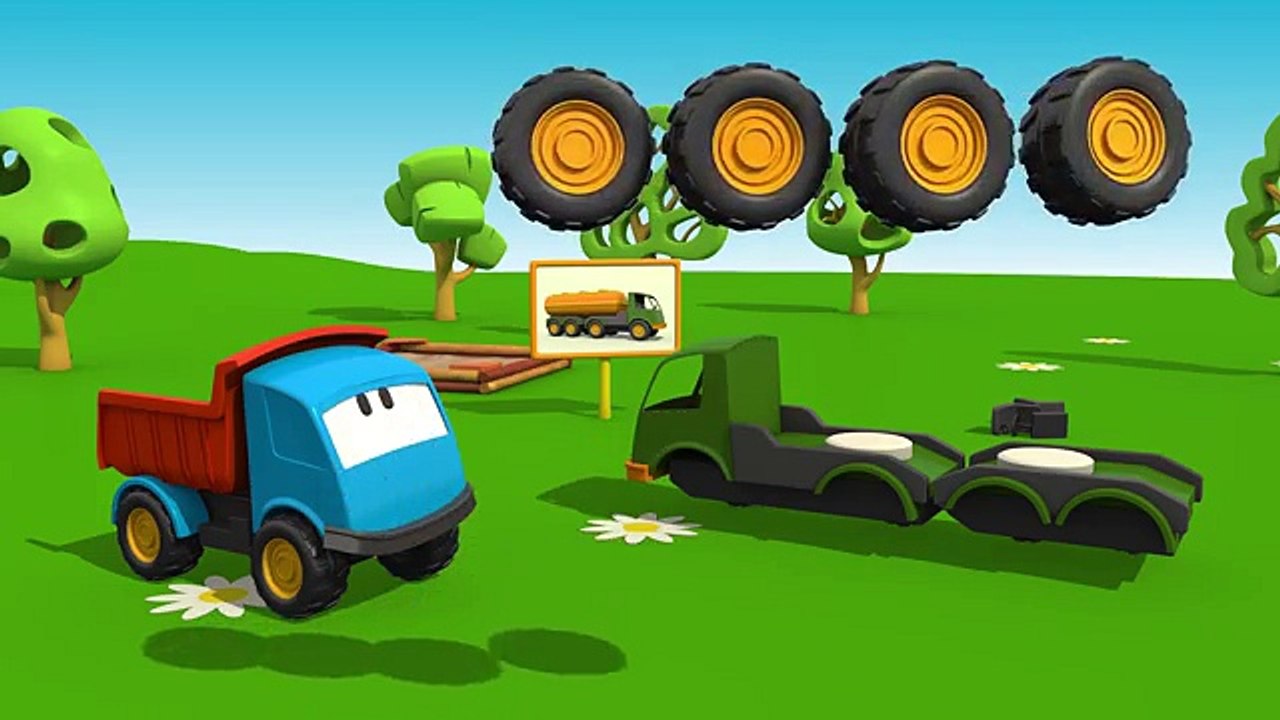 Leo the Truck & a fuel tanker. Baby cartoon.