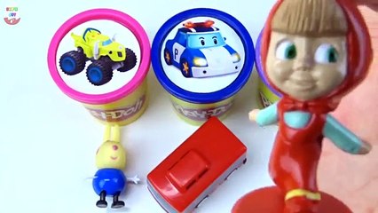 Сups Stacking Toys Play Doh Clay Talking Tom Tayo The Little Bus Robocar Poli Masha Learni