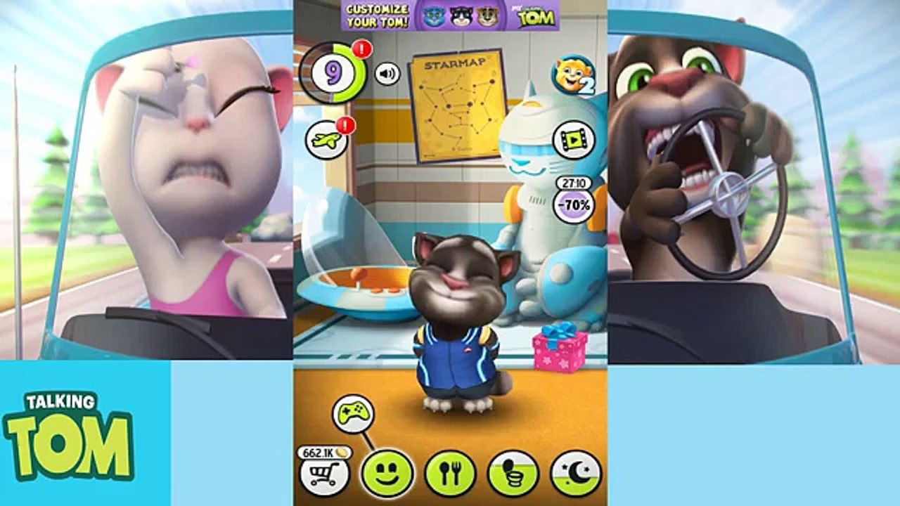 ГОВОРЯЩИЙ ТОМ #6 ЛЕТАЮЩИЙ ТОМ и Межпланетные прыжки космического корабля мультик игра для