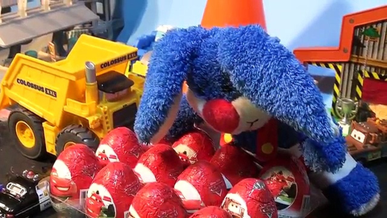 Disney Pixar Cars 12 Surprise Eggs Unboxing with Silver Lightning McQueen Luigi Guido Finn