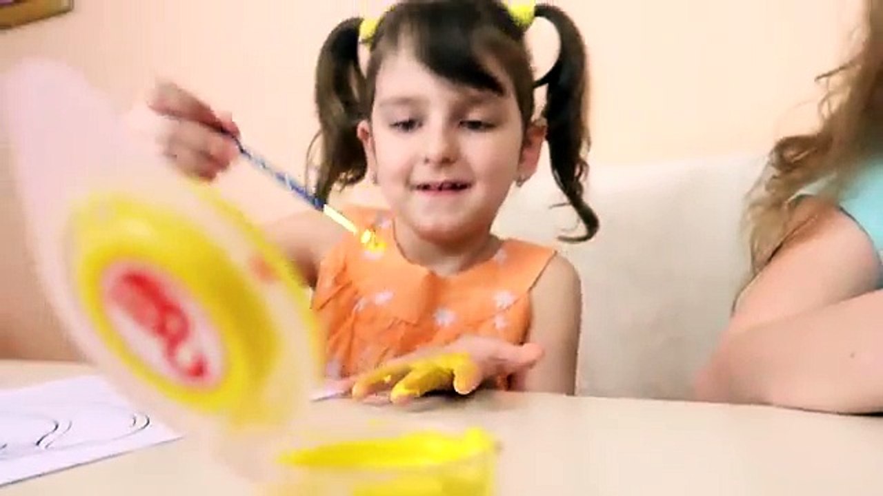 Education ivities video for kids, children and toddlers with Finger Paints and Coloring