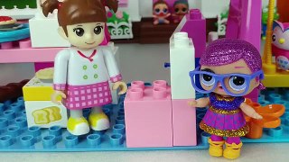 Baby doll food cooking shop and Hospital block toys doctor play 아기인형 음식 요리 가게와 병원놀이 의사 블럭
