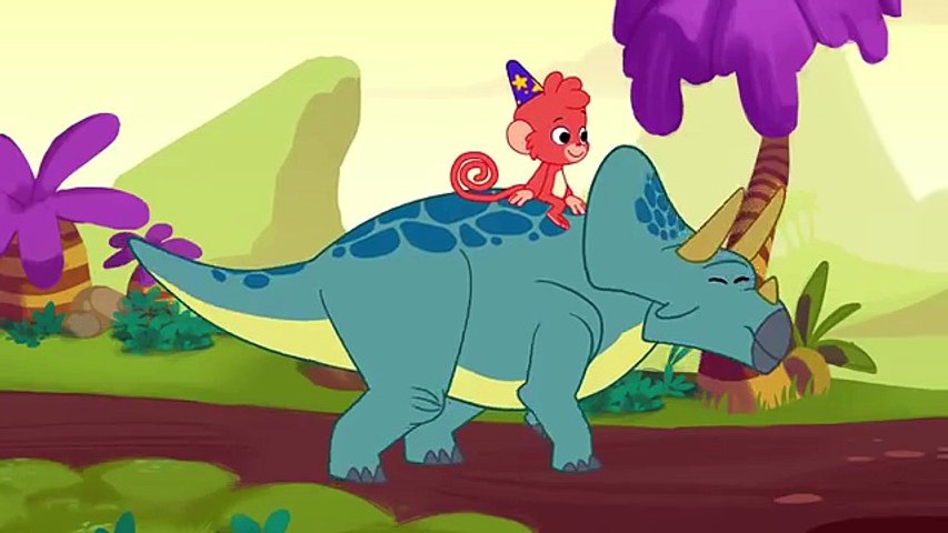 Dinosaur Battle | Triceratops fights T Rex | Dinosaurs Cartoons for Kids | T Rex Fight