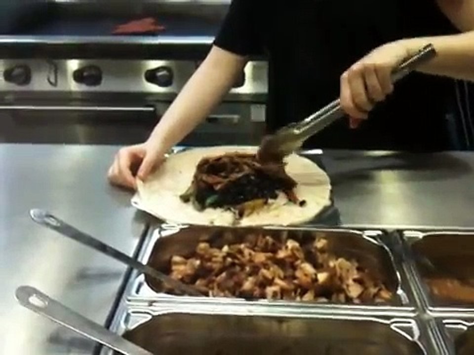 Chipotle Burrito in the making
