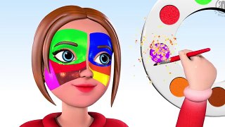 Baby Mom Body Paint Learn colors with Simple Animation for Kids