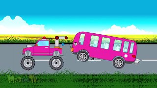 Tow Truck Save School Bus Helicopter Counting Monster Trucks Video For Kids