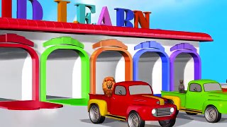 Learn Colors Mini Truck w Animals Colors Spiderman Cartoon Video For Kids & Nuresy Rhymes