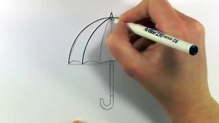 How to Draw a Cartoon Umbrella