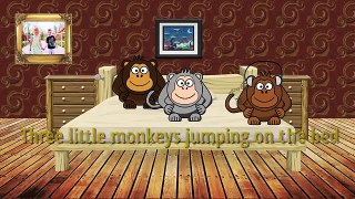 Five Little Monkeys (instrumental nursery rhyme lyrics video for karaoke)