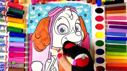 Learn Colors for Kids and Hand Color Paw Patrol Skye Coloring Pages