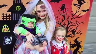 Princess Ella & play doh girl from fun fory trick or treat candy haul vlog 9
