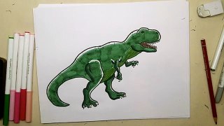 How to draw a T Rex Dinosaur Step by Step