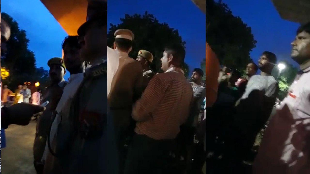 अटल जी की अस्थि कलश यात्रा में भीड़ का फायदा उठाकर भाजपा कार्यकर्ताओं ने बीच सड़क दरोगा को पीटा