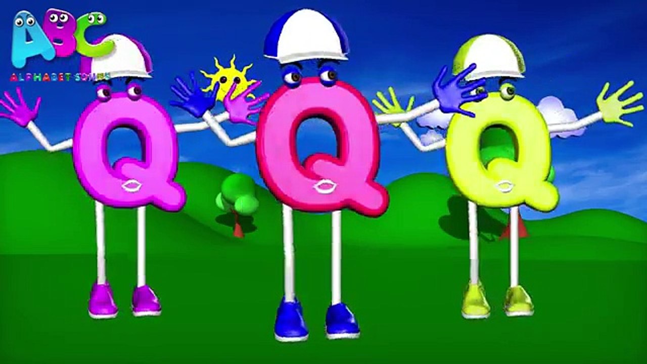 Phonics Letter Q Song ABC Song ABC rhymes for children in 3D Q