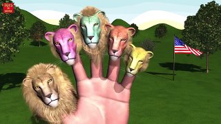 LION SING KARAOKE Finger Family | Nursery Rhymes for Children | 3D Animation