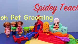 Play Doh Fuzzy Pets Salon Toy Review With Barbie Kelly Dolls