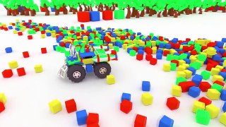 3D Colorful Tror Get Into Garage Car Trucks For Children Kids Video