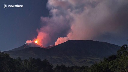 Mount Etna’s new eruption in stunning time-lapse