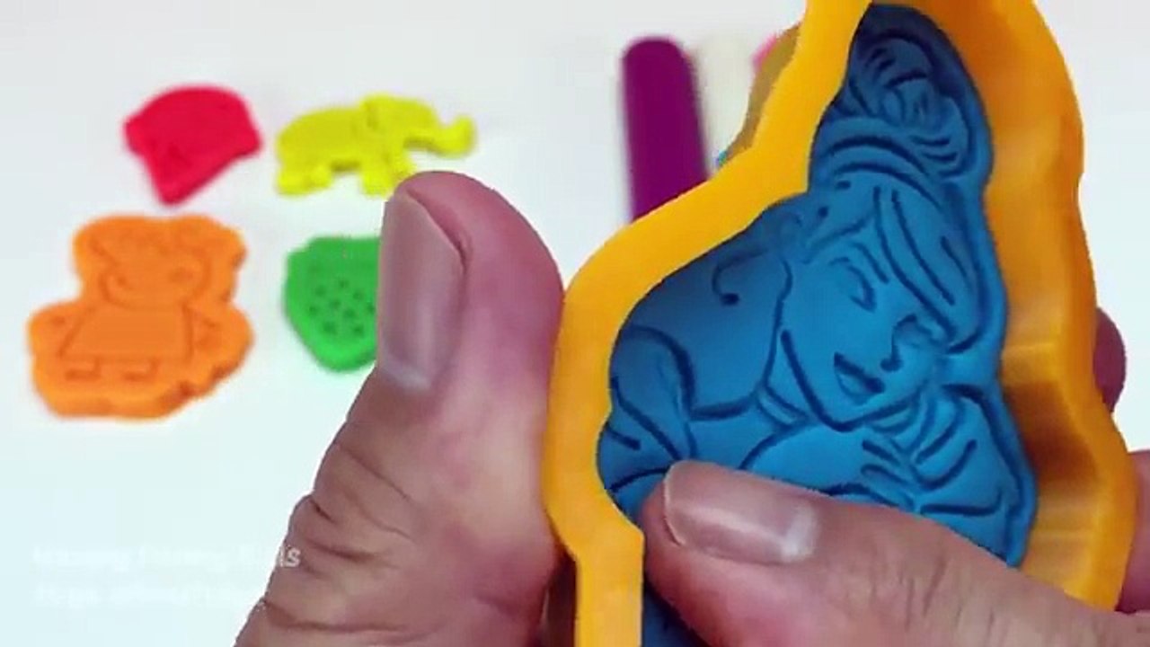 Learn Colors with Play Doh Modelling Clay Disney Princess Molds Fun