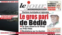 Le Titrologue du 24 Août 2018-Municipales et régionales -  Le gros pari de Bédié