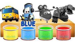 Bathing Colors, Little bus Cars, Super wings, Dino trucks Learn colors