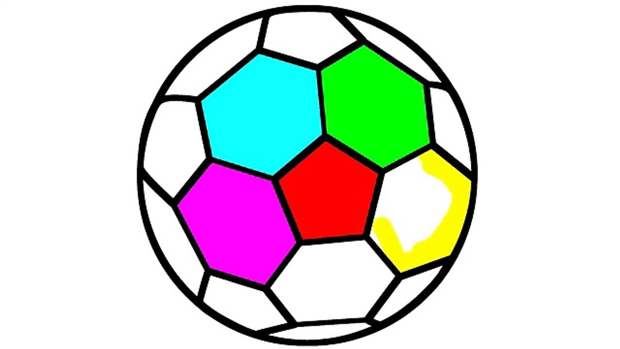 Soccer Ball Coloring Pages and Drawing Art Colours for Kids with Colored Markers