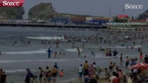 Ayazma Plajı’nın boşaltılması için uyarılar yapıldı! Kimse uyarılara kulak asmadı
