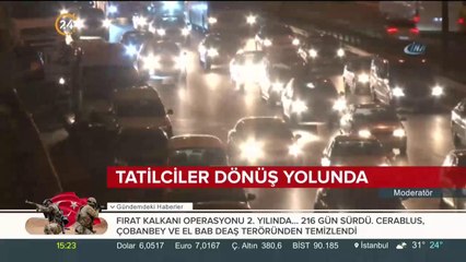 Tatil dönüşü yollarda yoğunluk arttı