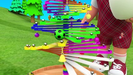 Colors for Children to Learn with Little Baby Fun Play Soccer Balls Tree Slider Toy Set 3D Kids Edu