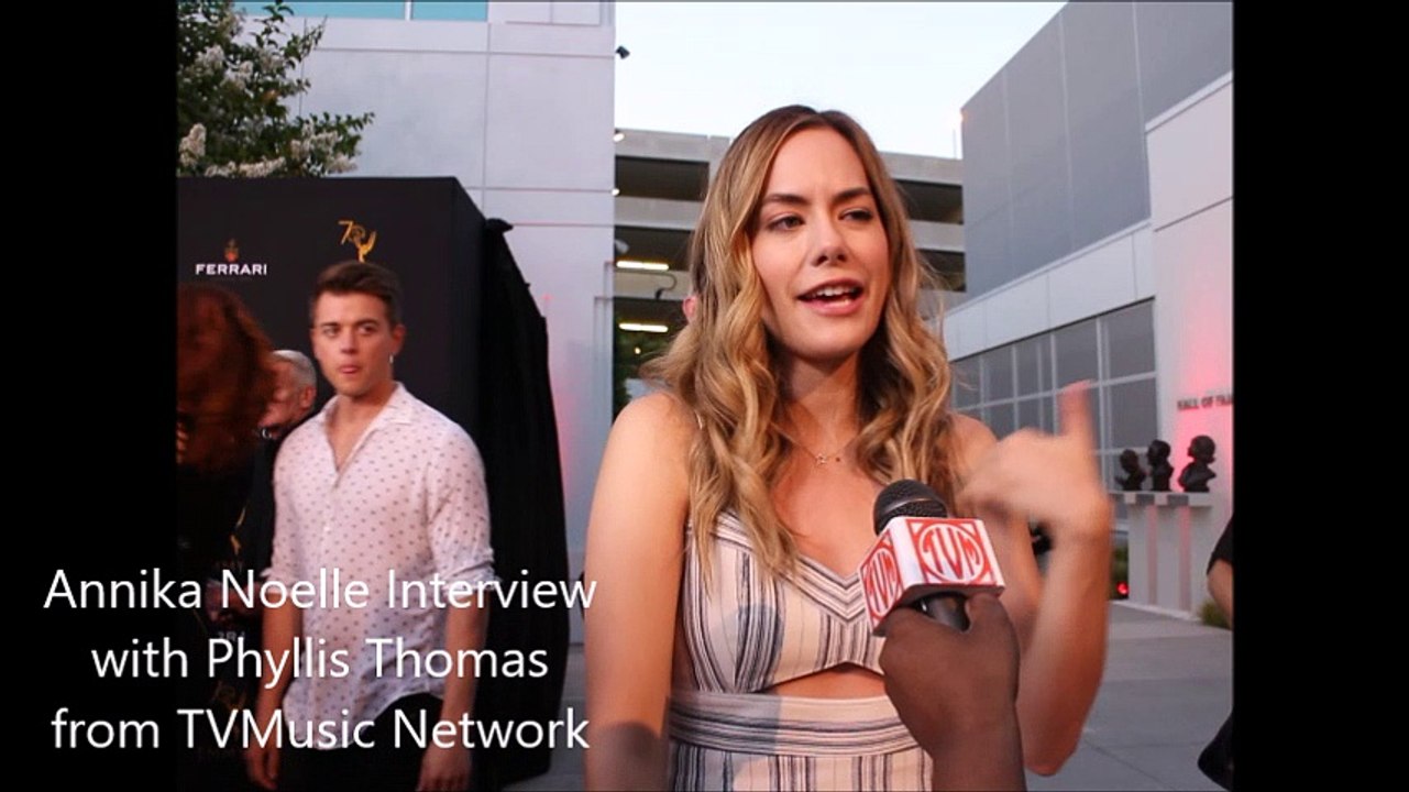 Annika Noelle Interview of The Bold and the Beautiful at 2018 Daytime Emmys Peer Reception