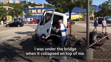 Genoa bridge- 'I was under the bridge when it collapsed' BBC News